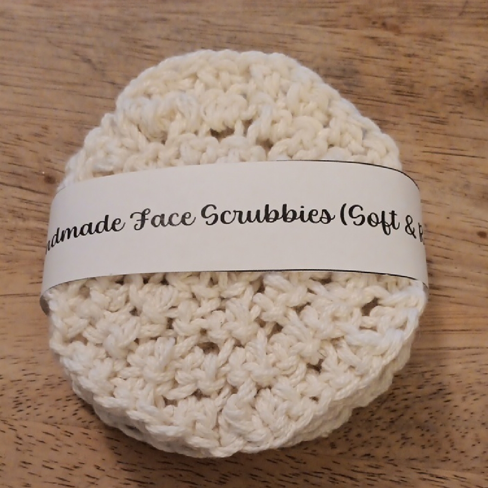 Handmade 100% Cotton -  Cream Colored Face Scrubbies